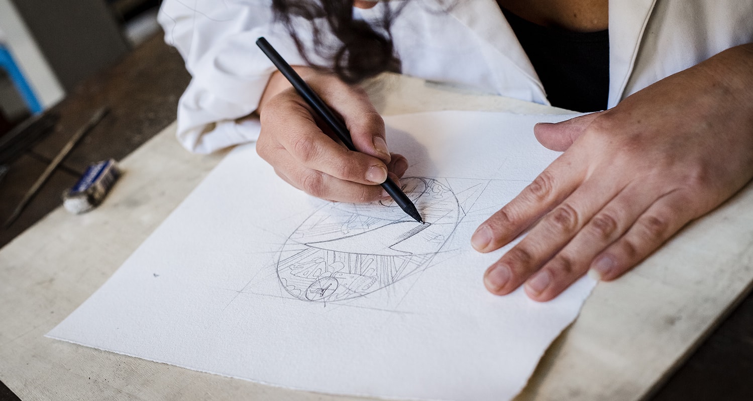 bozzetto di disegno di una medaglia