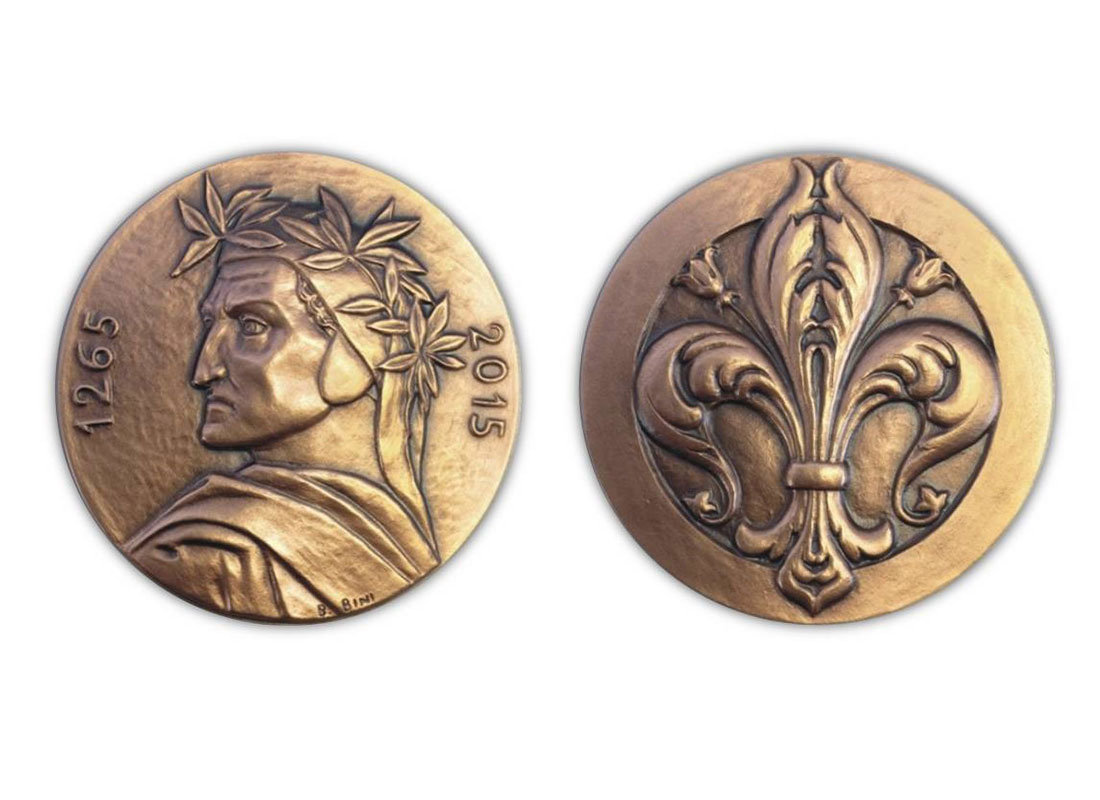 medaglia commemorativa dante alighieri coniata dalla picchiani e barlacchi